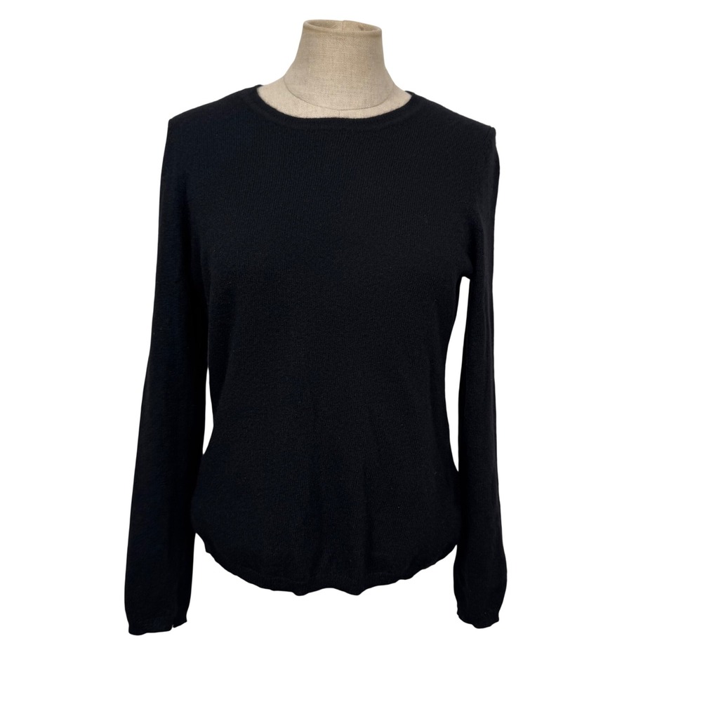 Charter Club Cashmere Sweater Women M Black Quiet Luxury Minimalist Capsule Soft